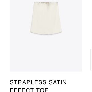 Zara Cream Strapless Satin Top